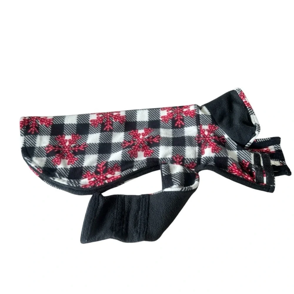 Plaid Dog Coat with Red Accents